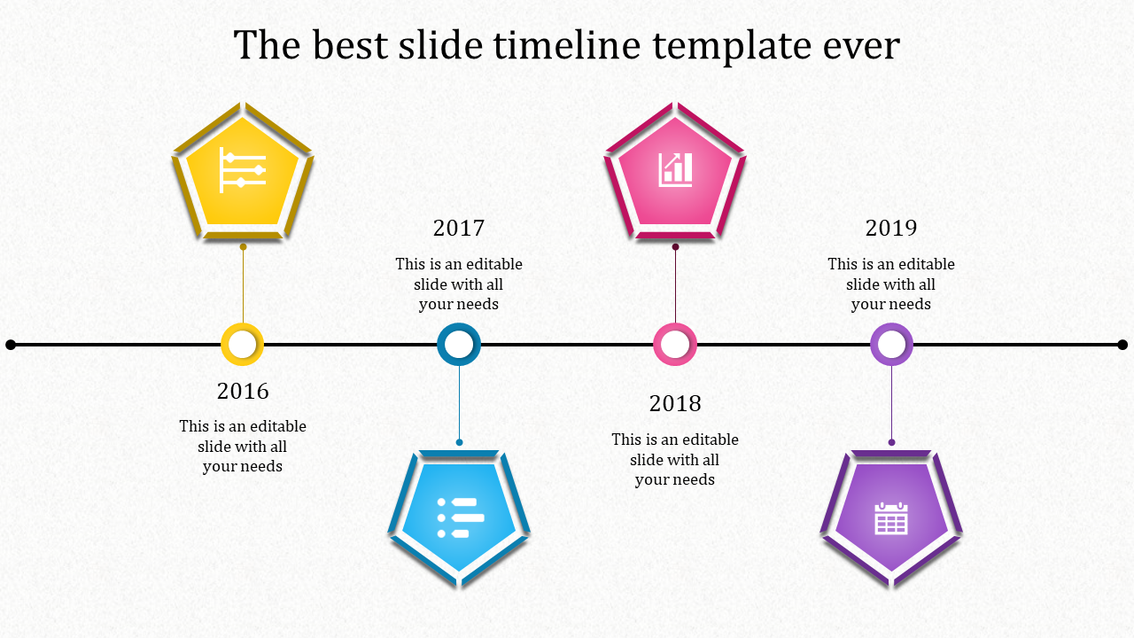 powerpoint with timeline-4-multicolor
